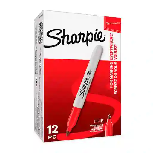 Sharpie Caja Marcadorpunta Fina X12 Rojo