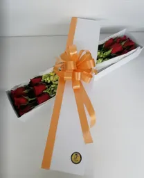 Caja De Lujo En Color Negro O Blanco X12 Rosas