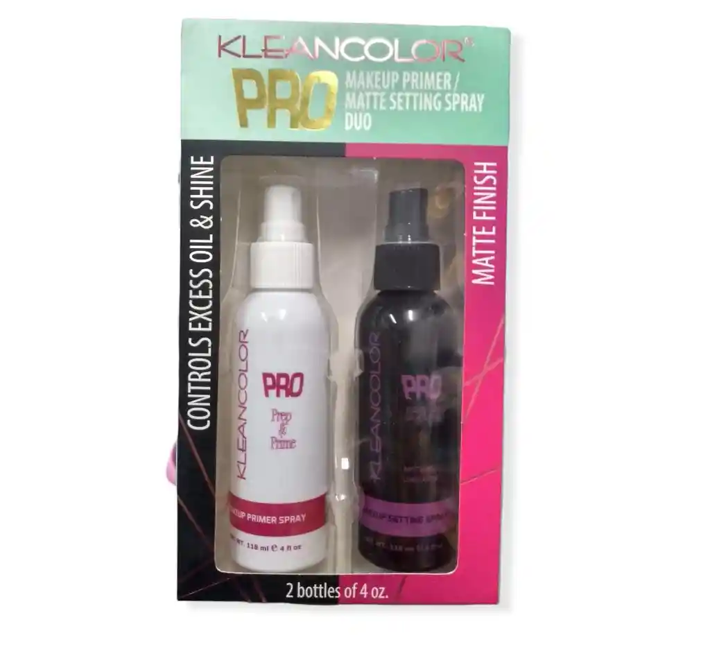 Kit Primer Y Finalizador Mate Spray De Maquillaje Kleancolor