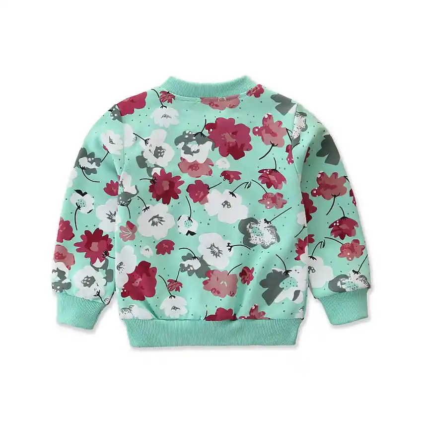 Chaqueta Aguamarina De Flores 4 Años