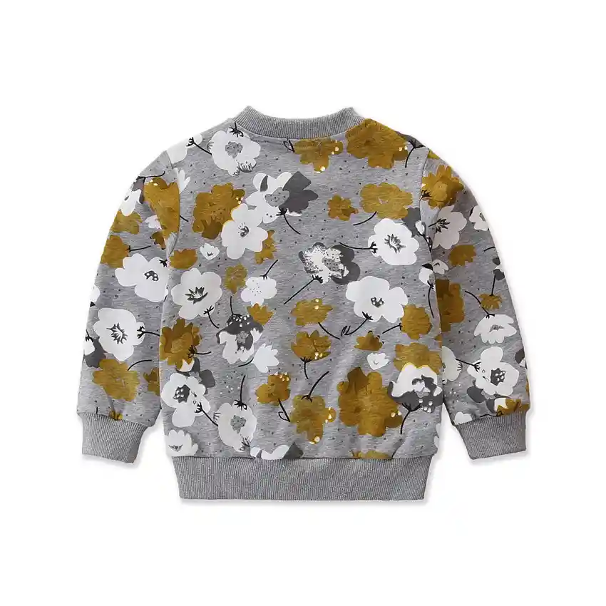 Chaqueta Gris De Flores 2 Años