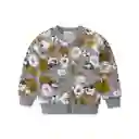 Chaqueta Gris De Flores 2 Años