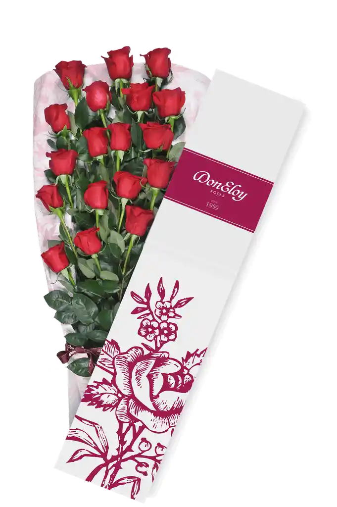 Rosas Rojas X 18 En Caja Frambuesa Don Eloy