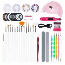 Kit Para Manicure + Secador De Uñas Y Elementos Decorativos