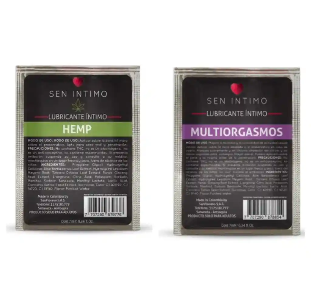 Sen Intimo Duo De Lubricantes X 7 Ml