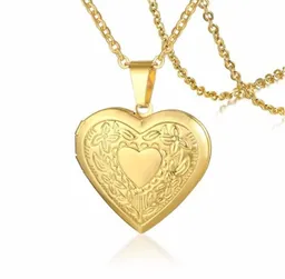 Relicario Collar Mujer Para Foto Corazón Acero Dorado