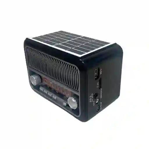 Radio Parlante Recargable Transistor Am/fm Bluetooth Panel Solar Vintage