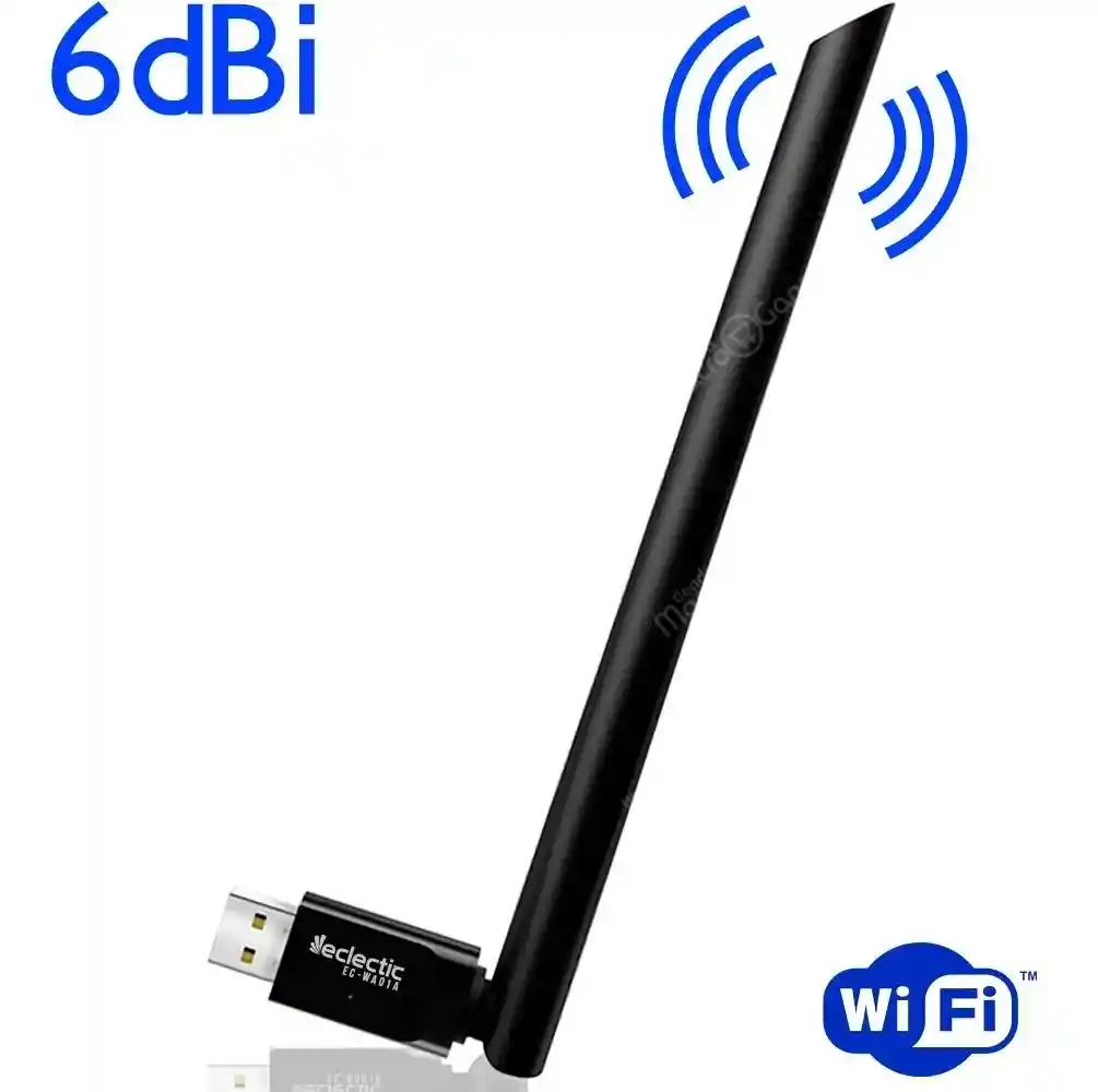 Adaptador Antena Wifi Usb Eclectic 6dbi Rompemuros Autoinstalable