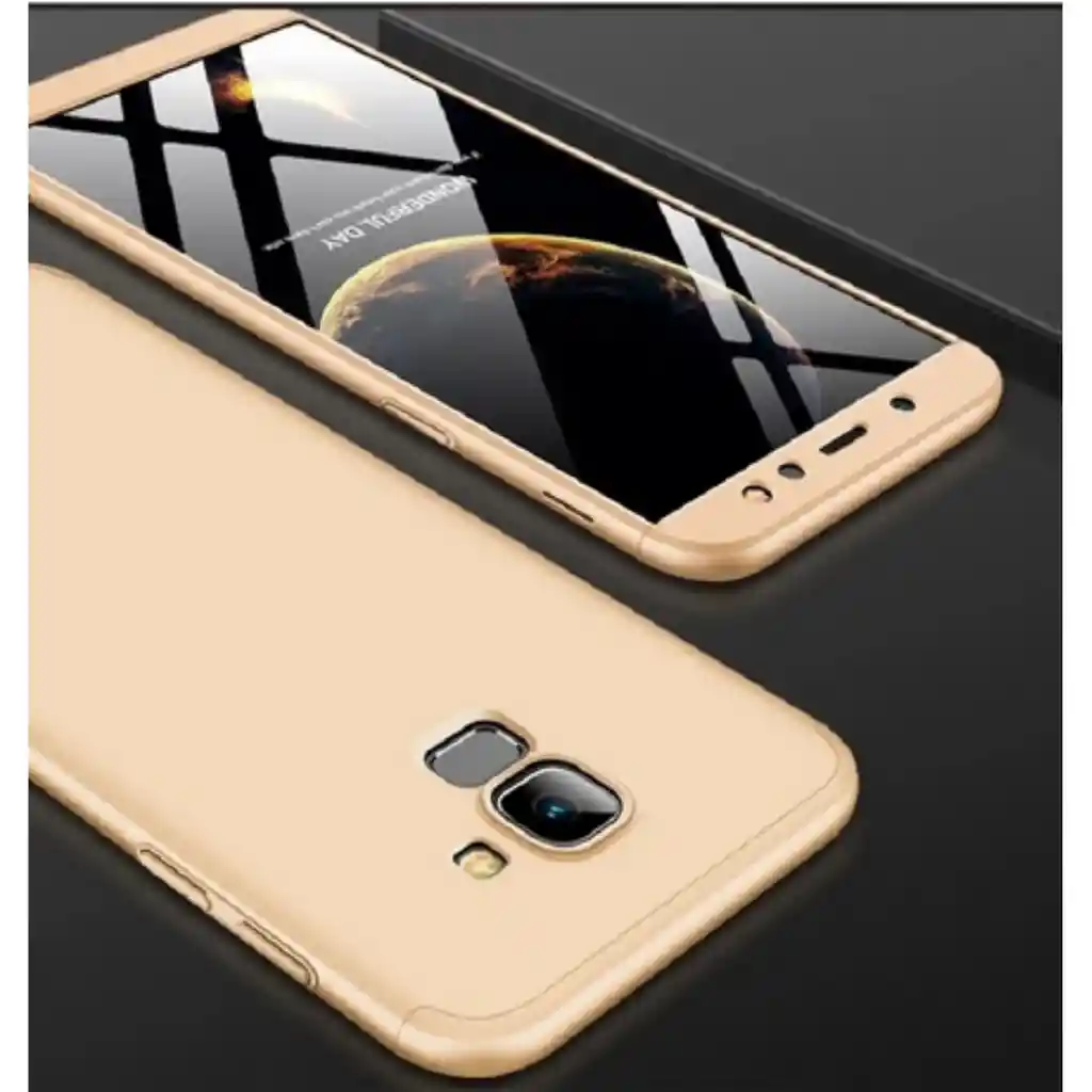 Estuche Funda Protector 360 Grados Dorado A8 Plus