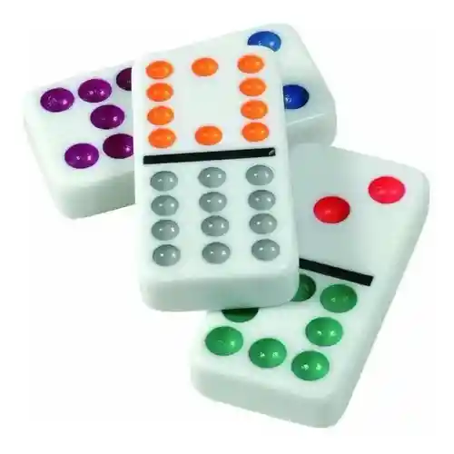 Domino Juego De Mesa Double 9 Color Dot Caja De Acero