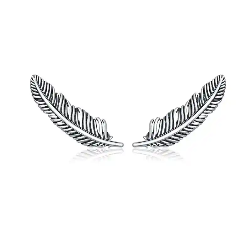 Aretes Hoja Planta Rama Para Mujer Fabricados En Plata 925