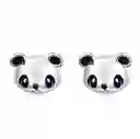 Aretes Topos Para Mujer Oso Panda Fabricados En Plata 925