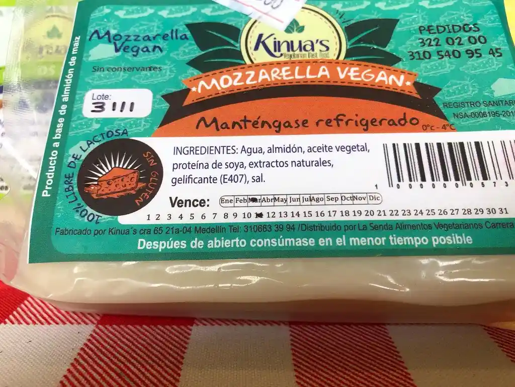 Queso Mozarrella Vegano A Base De Soya