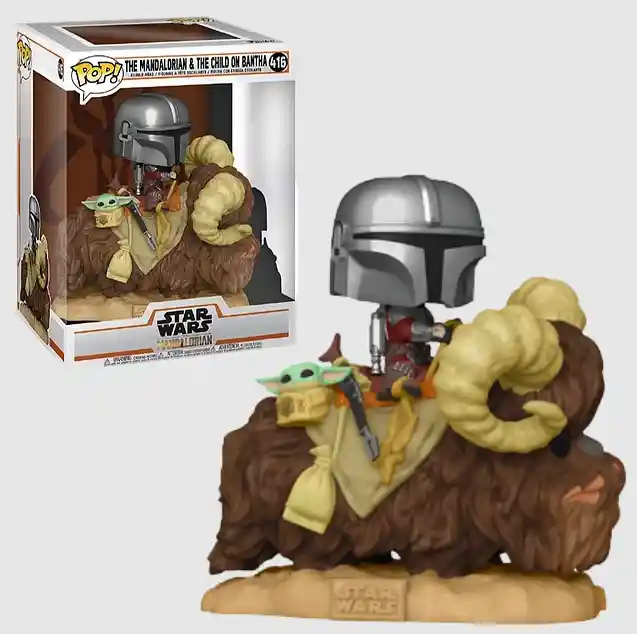 Funko Pop The Mandalorian And The Child On Bantha Star Wars 416