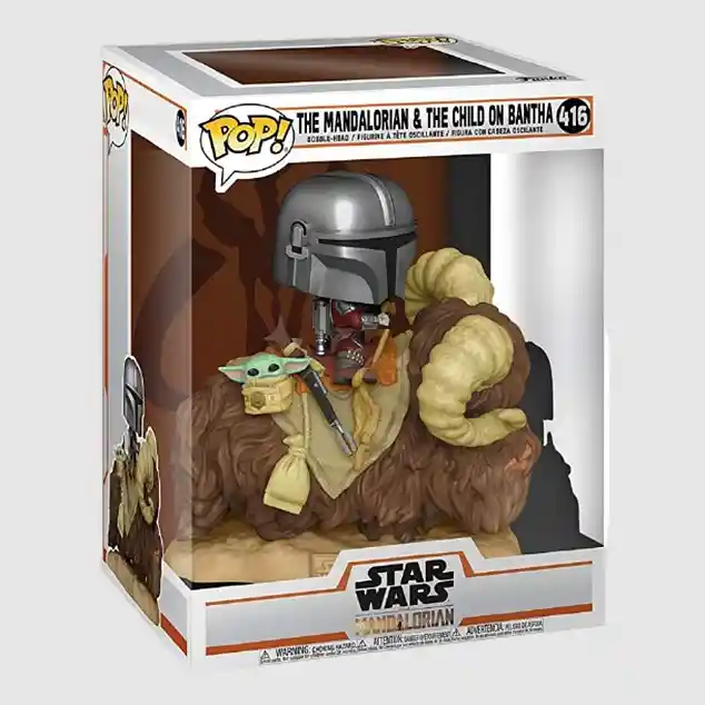 Funko Pop The Mandalorian And The Child On Bantha Star Wars 416