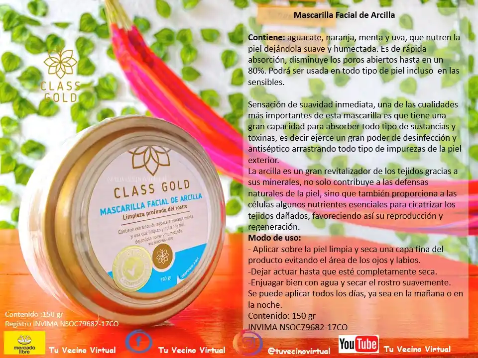 GOLD Class Crema Dermoaclarante Y Mascarilla De Arcilla