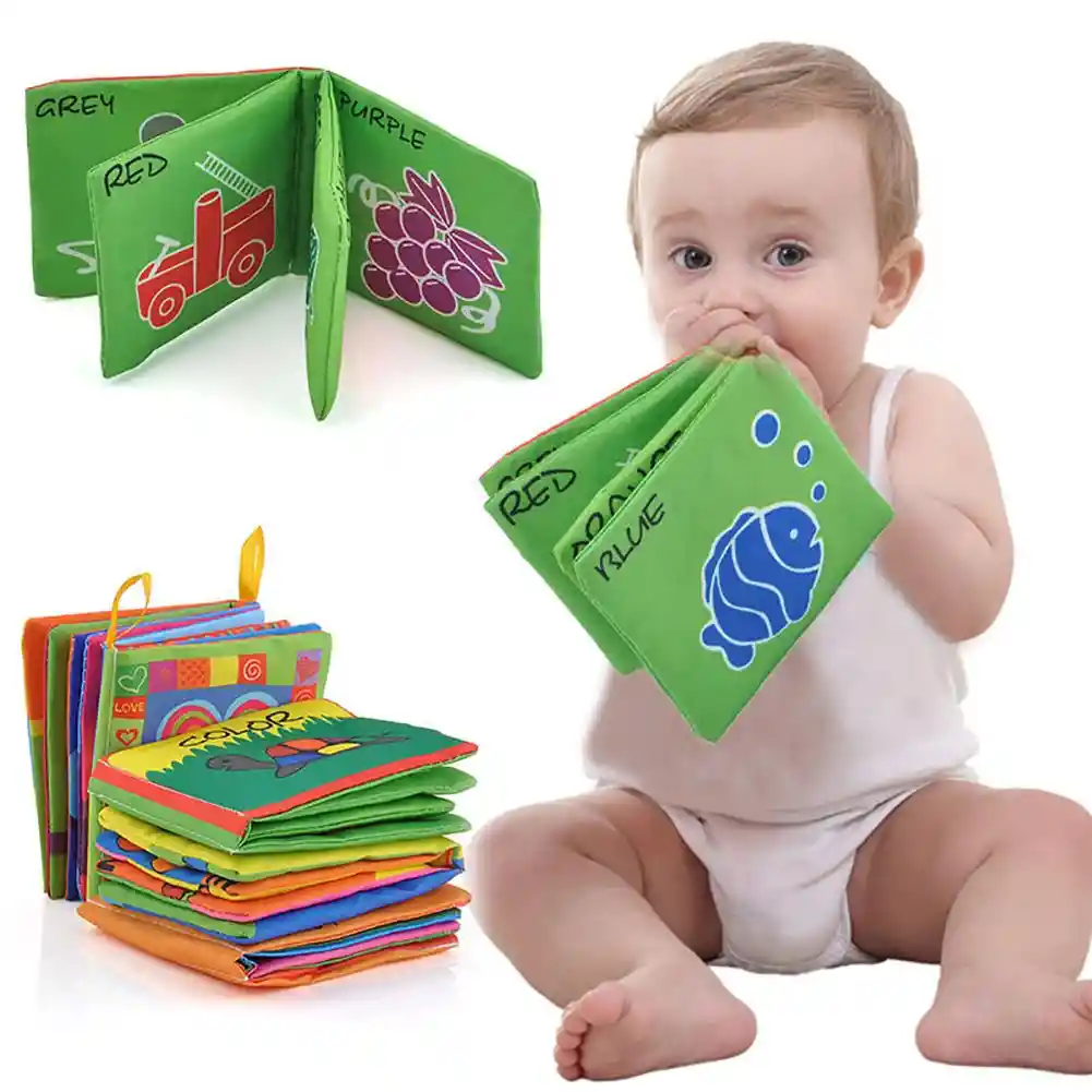 Libro Estimulación Temprana Bebes Niños Juguete Sensorial Tela Diseño-frutas