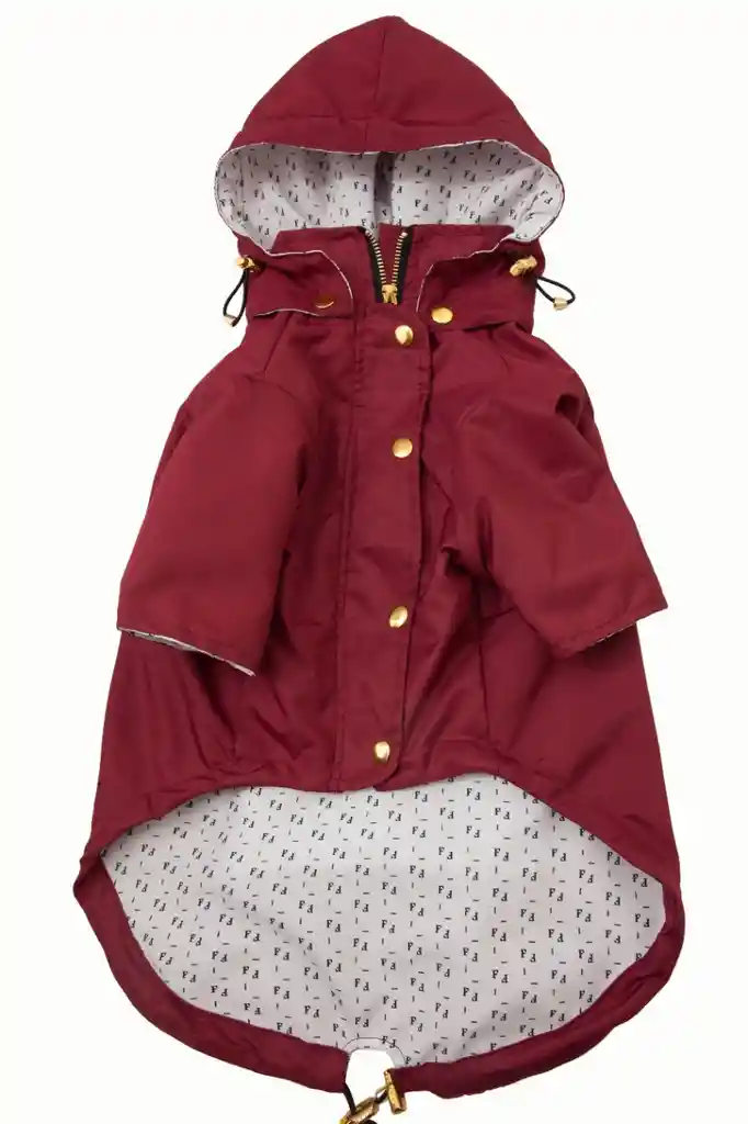 Chaqueta Impermeable Vino Tinto Xxs