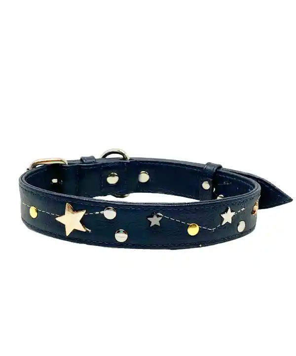 Collar Astral Cuero Navy Talla M