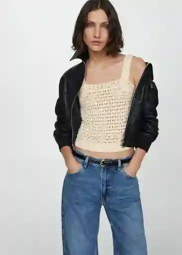 Top Cuadri Crudo Talla S Mujer Mango