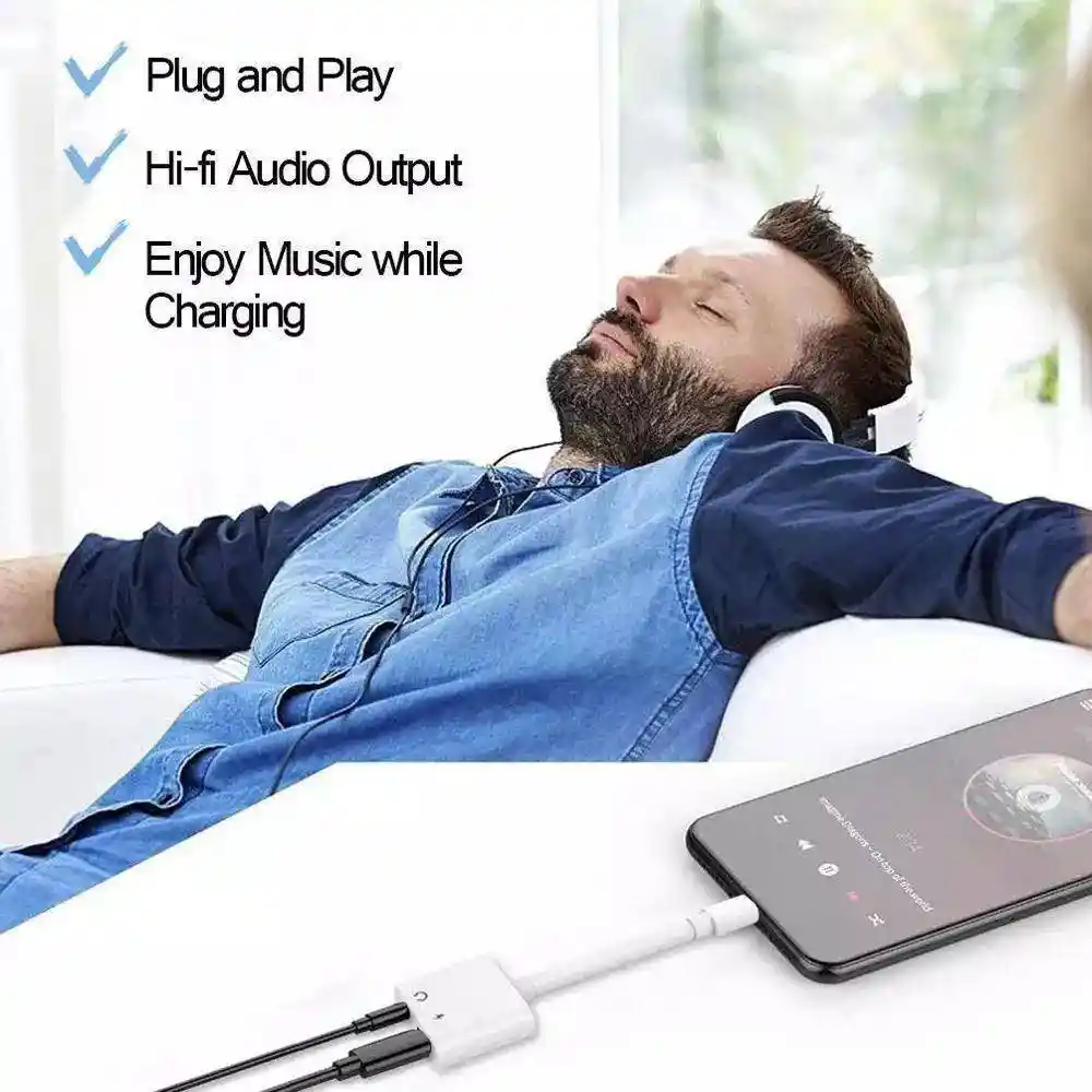 Adaptador Iphone 2 En 1 / Lightning-3.5mm