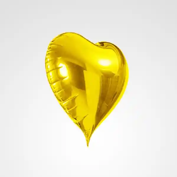 Globo Corazón Dorado Metalizado.