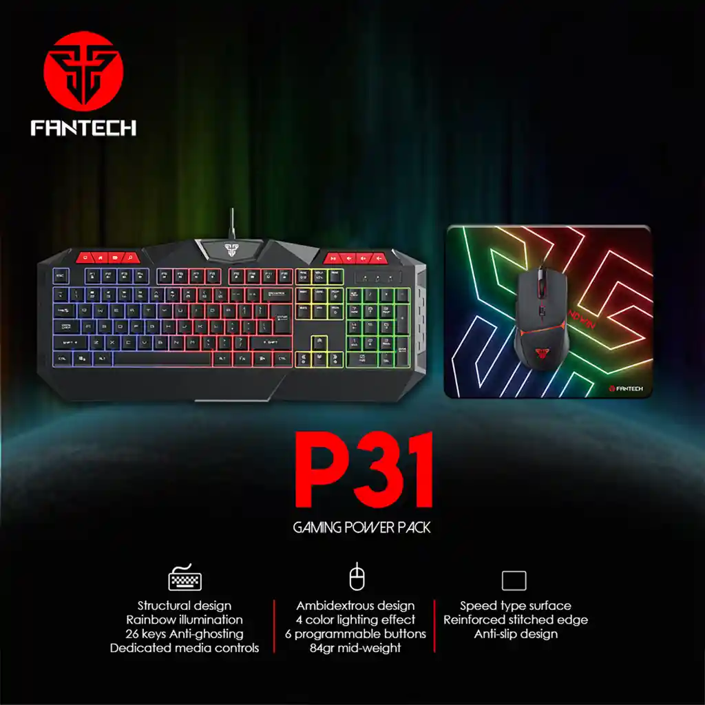 Combo Gamer Fantech P31 3 Accesorios