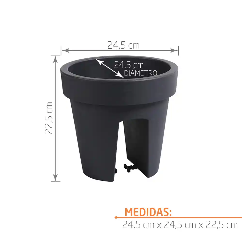 Matera Balcón Lofly 25 Cm Antracita