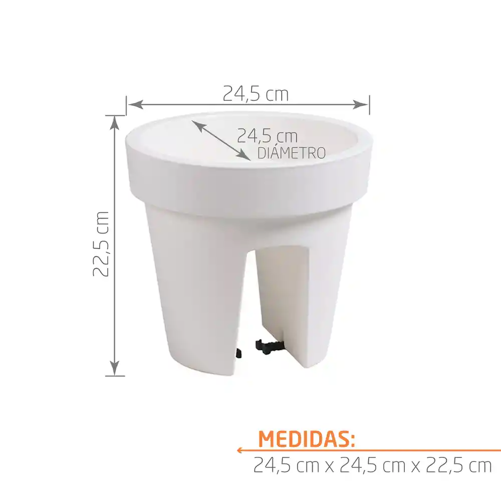 Matera Balcón Lofly 25 Cm Blanco