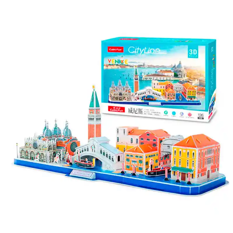 Rompecabezas Venecia 3d Azul Cubic Fun