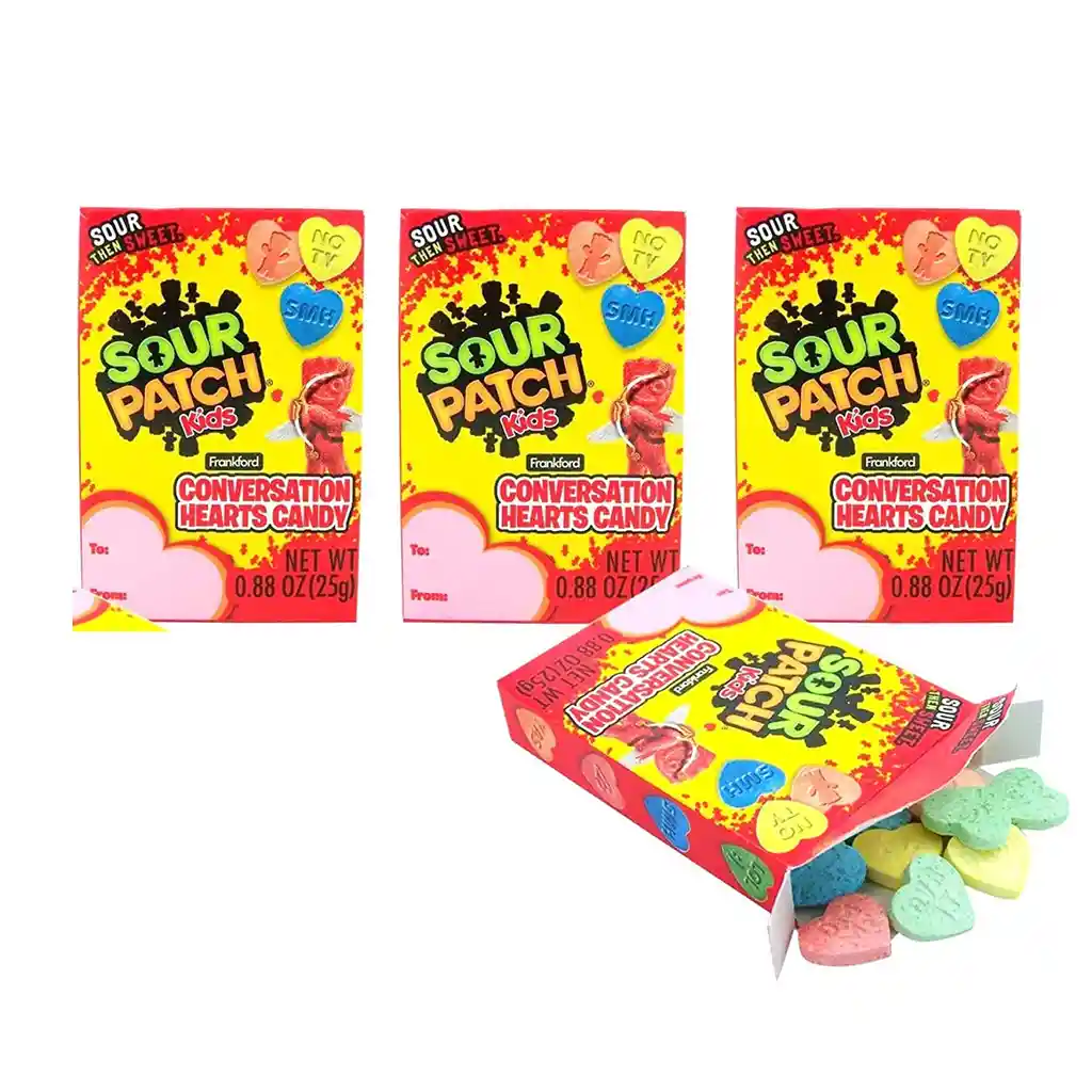 Bolsa Sour Patch Kids Corazon X 4 Cajas 25g C/u Edición Especial