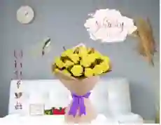 Flores En Pereira Rosas Amarillas 12 Unidades En Ramillete