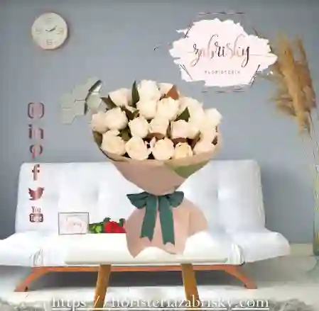 Flores En Pereira Rosas Blancas 24 Unidades En Ramillete