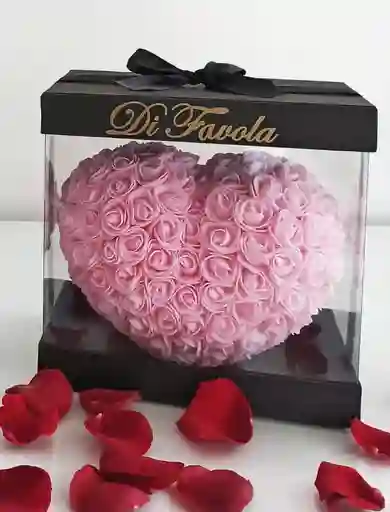 Luxury Heart Rosado. Corazón De Rosas Artificiales