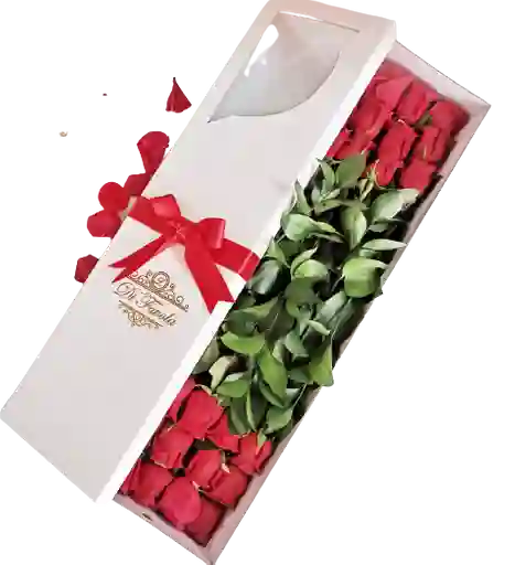Caja Tradicional X 24 Rosas Rojas  de Exportación.