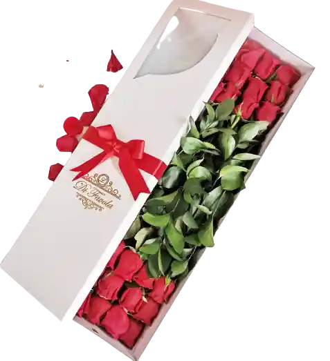 Caja Tradicional X 24 Rosas Rojas  de Exportación.