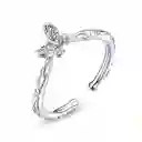 Anillo Ajustable Alhajas Para Mujer Mariposa Fabricado En Plata 925