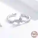 Anillo Ajustable Alhajas Para Mujer Mariposa Fabricado En Plata 925