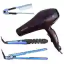 Secador 3500w + Plancha Cabello + Rizado + Peine Pelo Alisa