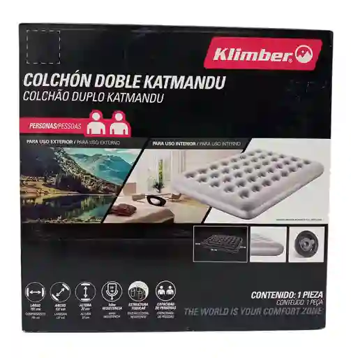 Colchon Inflable Doble Klimber Con Bomba De Pie