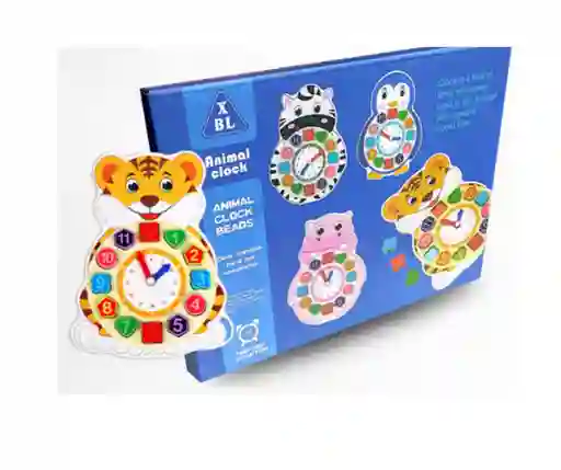 Reloj De Animales Para Encajar Y Enhebrar 2 En 1 Montessori