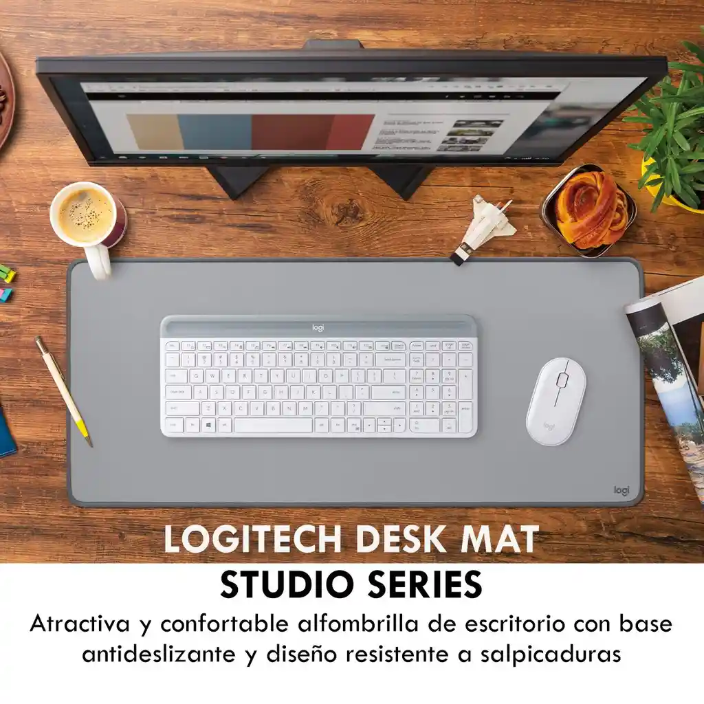 Logitech Alfombrilla De Escritorio Desk Mat Studio Series Gris