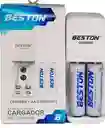 Cargador + 2 Pilas Aa Recargables Beston 2700 Mah / Bst-c8005bn