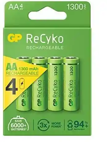 Gp Recyko Aa Rechargeable Batteries 1300 Mah - Pack Of 4