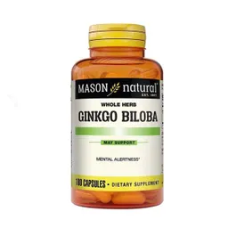 Ginkgo Biloba Mason Natural Premium Herb 500 Mg Hierba Adaptogena 180 Capsulas