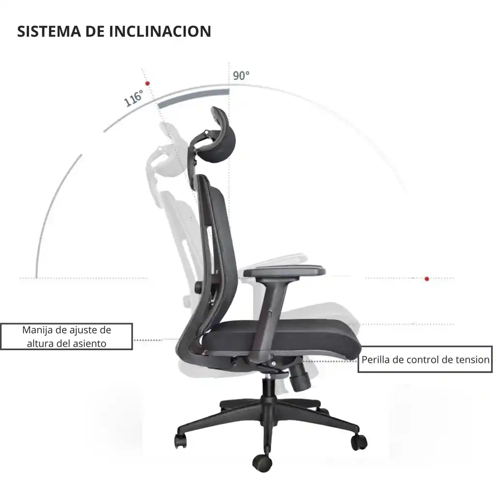 Silla De Oficina Jaspen Presidente Negro Base Nylon