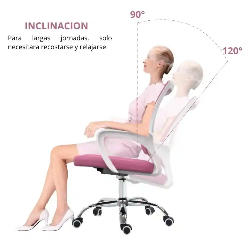 Silla De Oficina Colors Premium Rosado