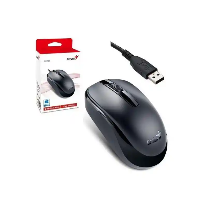 Mouse Genius Dx120 Usb Alámbrico Negro