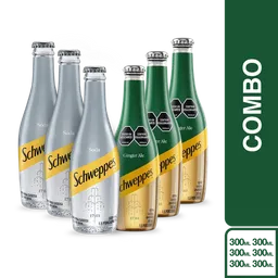 Combo Schweppes Soda 3 Und + Schweppes Ginger 300 mL x 3 Und