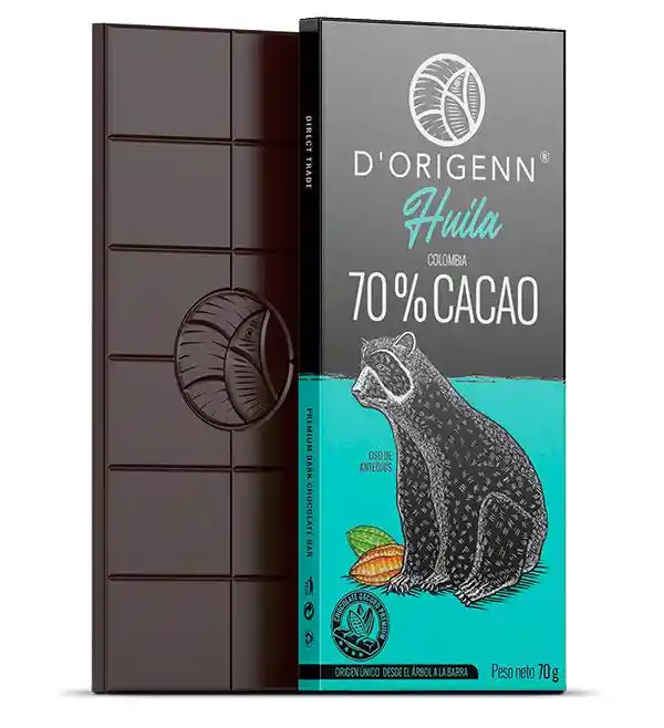 Dorigenn Barra De Chocolatehuila 70% Cacao